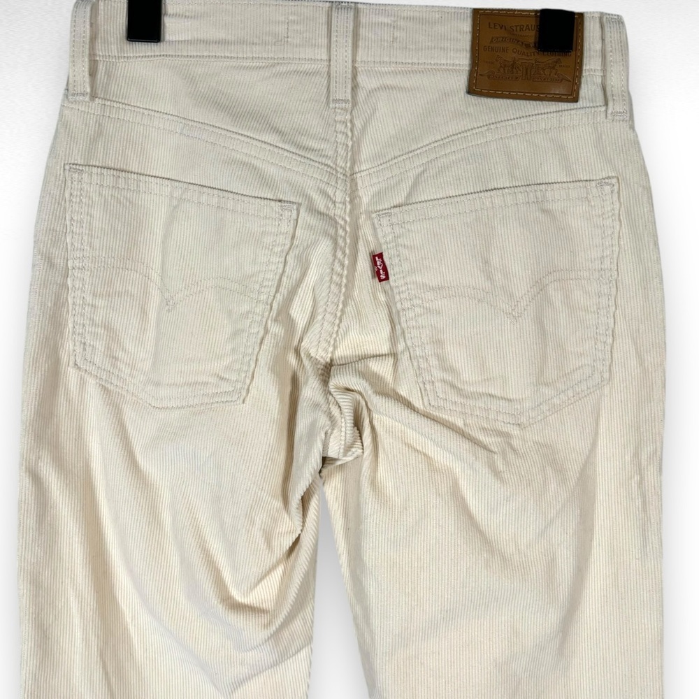 Levis Middy Ankle Bootcut Corduroy Jeans Pants Cream Casual Neutral Size 24 - Picture 8 of 14
